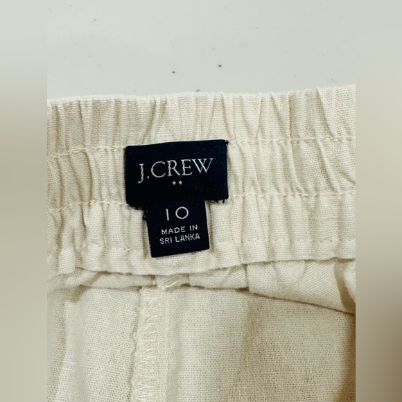 J.Crew Linen-Cotton Drawstring Cream Pant For Women Size 10 - Picture 6 of 9